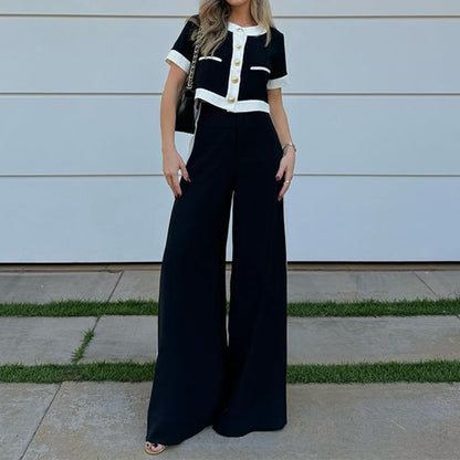 Commuter T-Shirt and Straight-Leg Pants Set - Hiccupzz