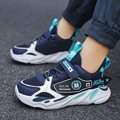 Boys' Casual Low-Top Mesh Sneakers - Breathable, Non-Slip Running Shoes for All Seasons. - Hiccupzz
