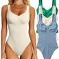 OQQ Women's 3 Piece Bodysuits Sexy Ribbed Sleeveless Shapewear Tank Tops Bodysuits - Hiccupzz