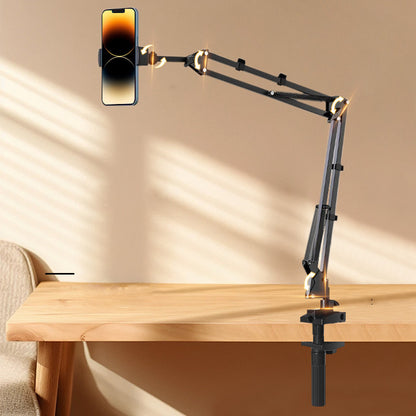 Universal Mobile Phone Holder 360 Degree Rotating Long Arms For IPad Mini Desktop Bed Lazy Bracket Phone Stand Metal Clamp