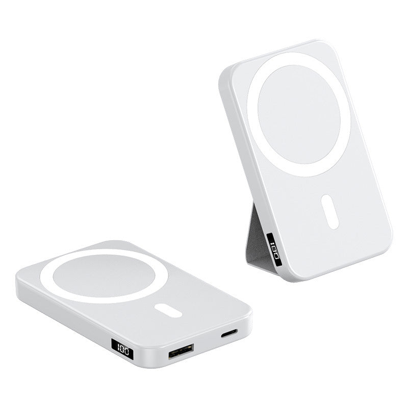 Magnetic Wireless Charging Belt Bracket with Foldable Fast-Charge Cable and Mobile Power Supply