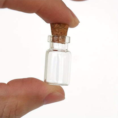 Mini Glass Bottles with Cork Stoppers: Ideal for DIY, Arts & Crafts, and Party Favors (0.51 x 0.71 inches) - Hiccupzz
