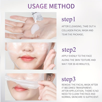 COLLAGEN FILLING LIGHT WRINKLE SMOOTH MASK, Portable Travel Essential Mask, Moisturizing And Rejuvenating Facial Mask - Hiccupzz