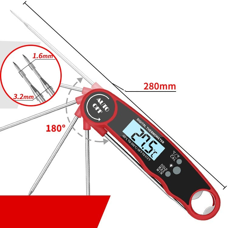 Folding Kitchen Food Thermometer Electronic Food Grill Thermometer