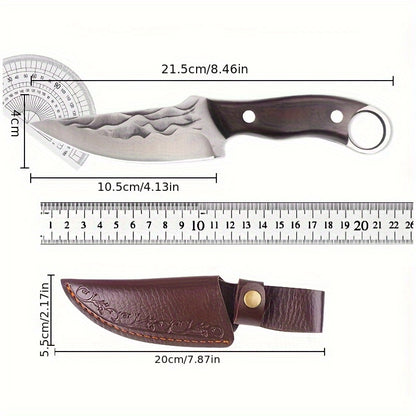 Outdoor Small Knife With Leather Cover Is Very Suitable For Outdoor Camping, Barbecue, Hiking, Fishing And Other Activities - Hiccupzz