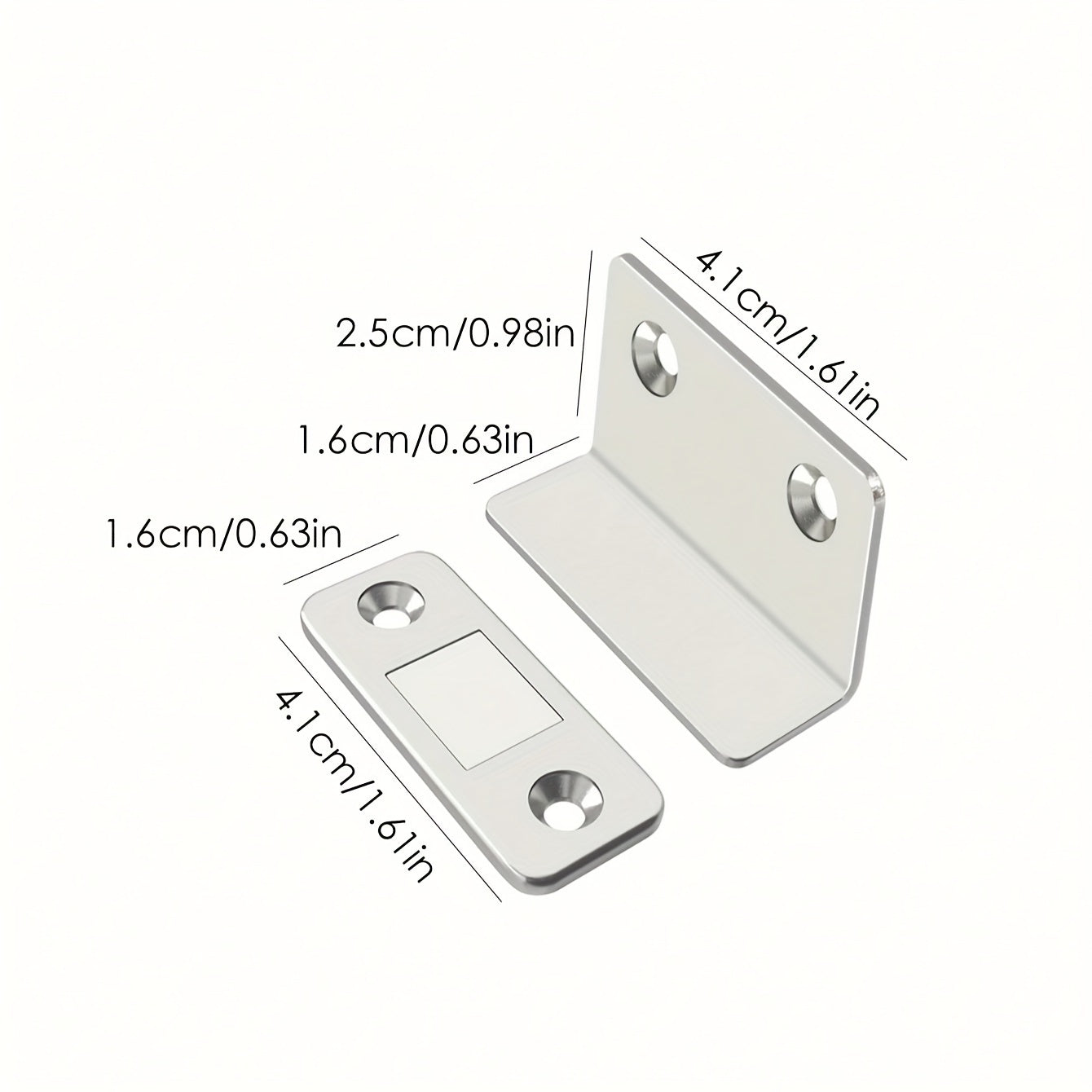 L-Shaped Silvery Invisible Magnetic Suction - No Drilling, Movable Door & Sliding Ultra-thin Door Magnet