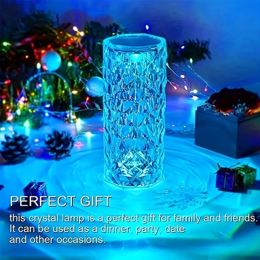 1 Pc 16-Color RGB Rose Crystal Table Lamp - Touch & Remote Control Color