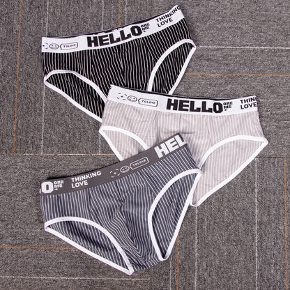 Striped Cotton Triangle Men's Briefs Low Waist Breathable Men's Underwear Briefs - Hiccupzz