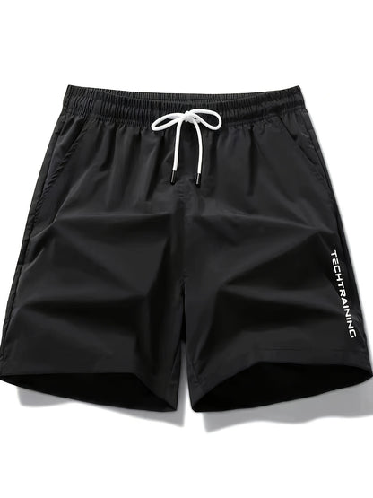 Men's Casual Loose Fit Active Shorts, Chic Letter Print Sports Shorts For Summer - Hiccupzz