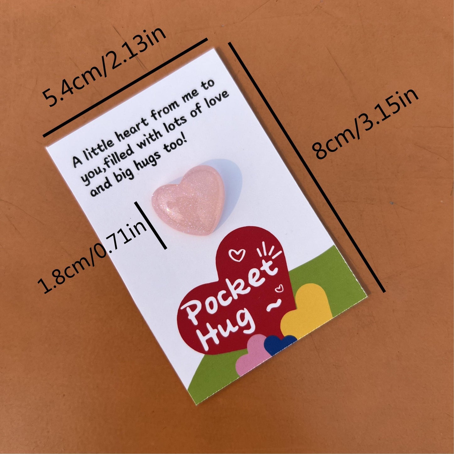 1pc, Tiny Pocket Hug Poem Card: Pink Love Gift for Mother's Day, Birthdays, and Thank You Notes