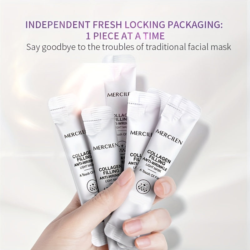 COLLAGEN FILLING LIGHT WRINKLE SMOOTH MASK, Portable Travel Essential Mask, Moisturizing And Rejuvenating Facial Mask