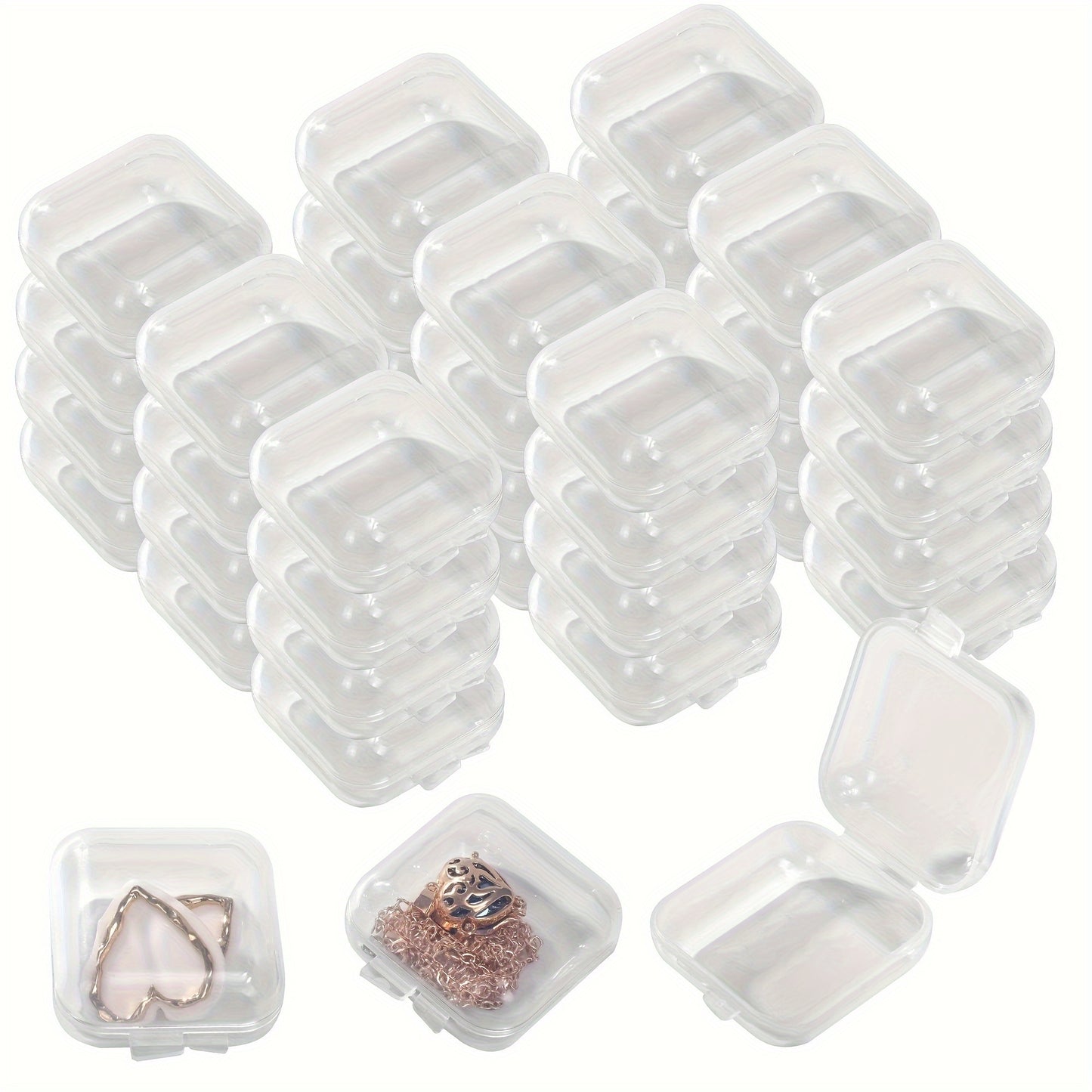 1/5/10pcs Plastic Transparent Mini Box With Lid, Square Container, For Storage Earbuds Jewelry Earrings Parts Box