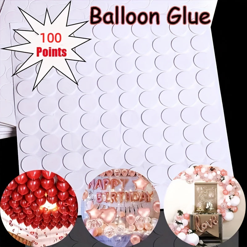 Balloon Stickers (100 Points): Easy-to-Use Glue Dots for Birthday Parties and Weddings