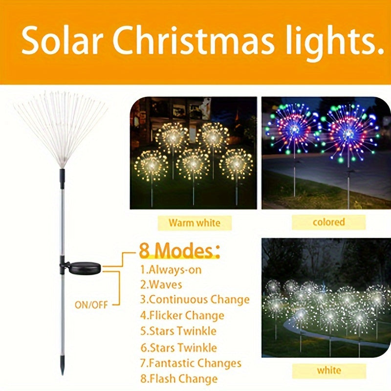 Solar LED Decorative Lights, 8 Lighting Modes for Path and Villa Festival Decoration