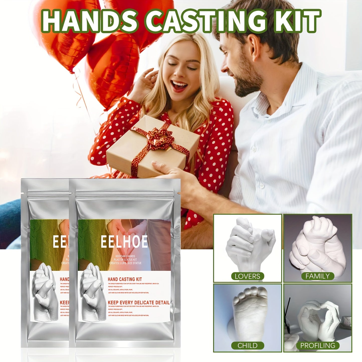 Couple Hand Models - DIY Three-Dimensional Hand and Foot Models, Cloned Powder