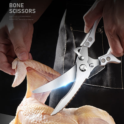 1 Pc Stainless Steel Kitchen Scissors, Multifunctional Poultry, Fish, and Chicken Bone Scissors