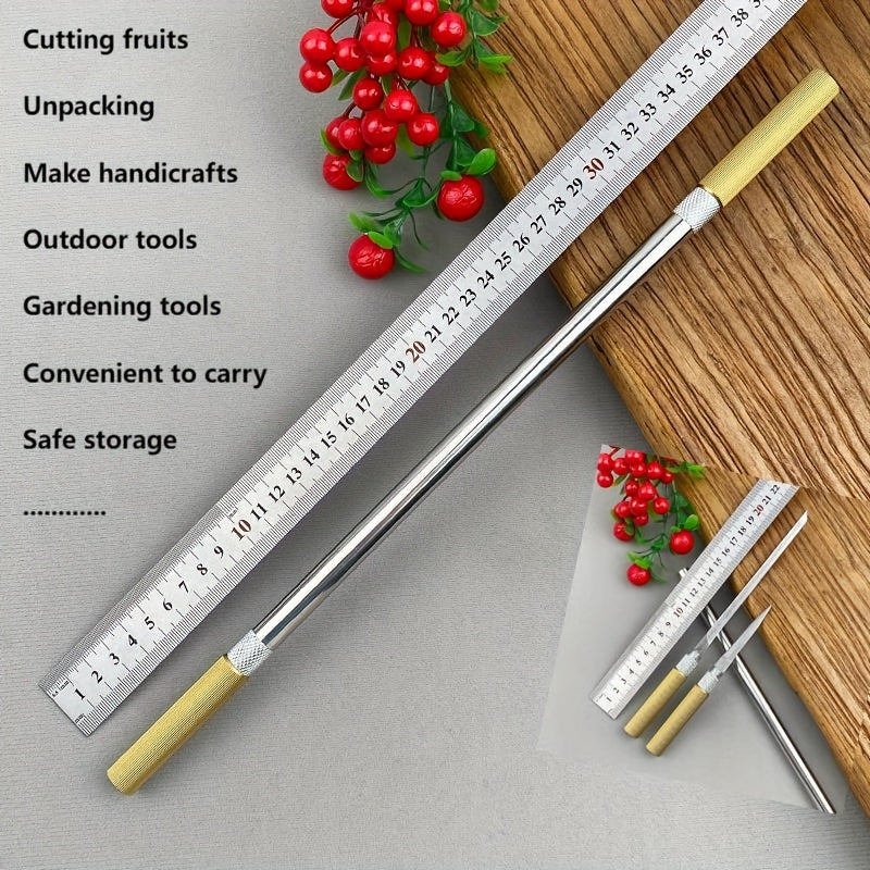 Wukong Stick - All Steel Forged Fruit Knife, Ruyi Golden Hoop Stick, Mini Stainless Steel Meat Eating Knife, Camping Peeling Knife