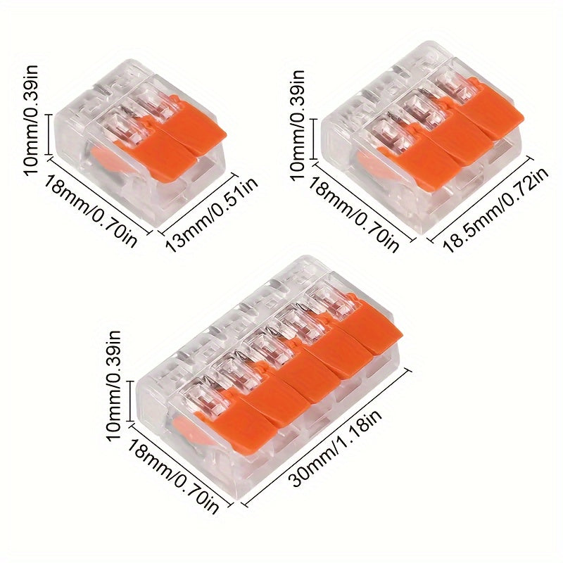 75 Pcs Electrical Quick Connector Assortment Kit - Lever Wire Nut Connectors (28-12 AWG), Push-in Terminals (2/3/4 Ports), Mini Fast Wire Connectors, Cable Termination, 0.4-6.0mm