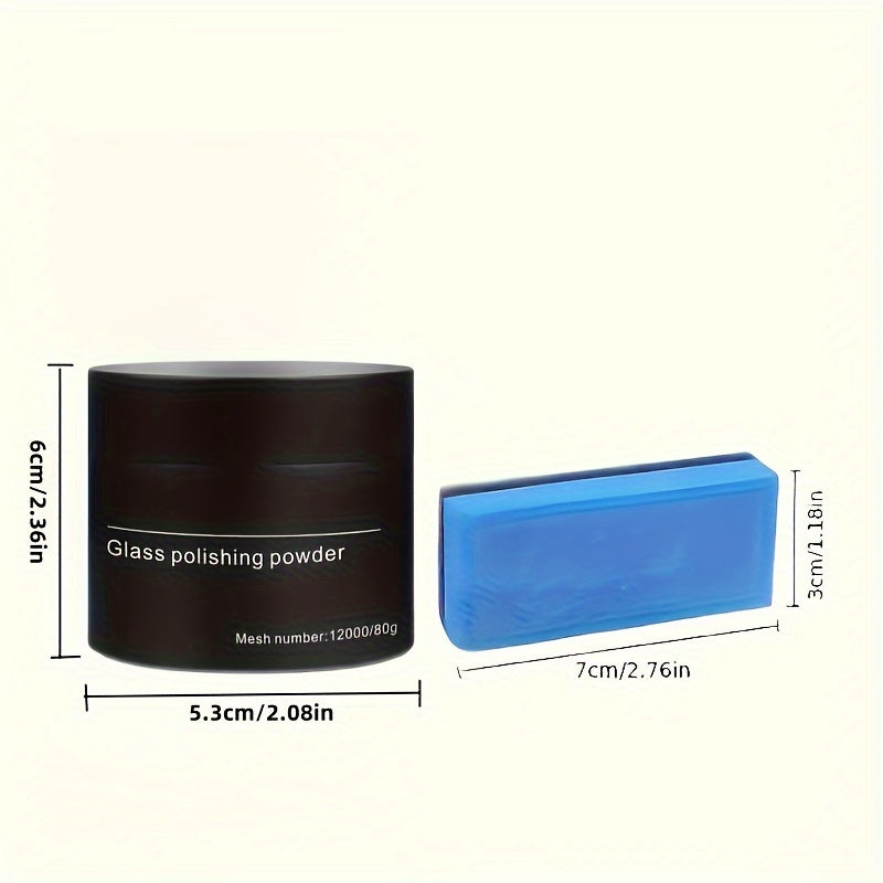 1 Pc 80g Cerium Oxide Glass Polishing Powder - Car Window & Mirror Scratch Removal, with Sponge