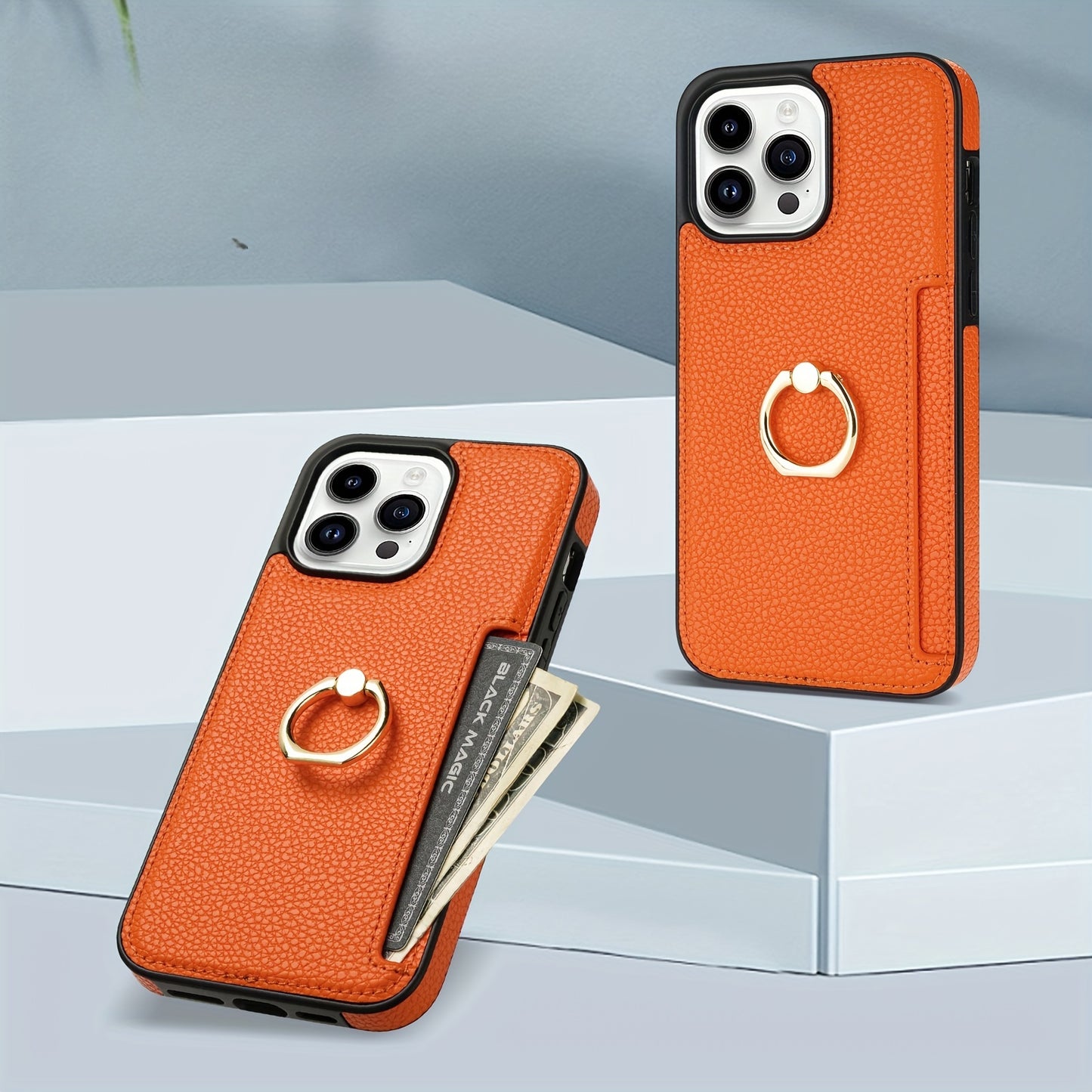 Shockproof PU Leather Wallet Case with Kickstand and Card Slots for iPhone 11-15 Pro Max - Magnetic Clasp and Protective Design