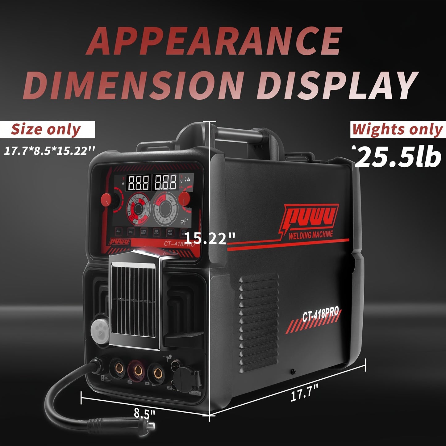 5-in-1 Multi-Process Welding Machine - Plasma Cutter, MIG, TIG, Stick & Cut, 110V/220V Dual Voltage, IGBT Inverter, Thermal Protection, LED Digital Display