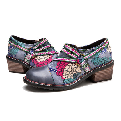Graffiti Comfortable Thick Heeled Shoes - Hiccupzz