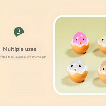 Luminous Mini Chicken Figurine: Resin Eggshell Design for DIY Micro Landscapes, Halloween, and Christmas Decorations - Hiccupzz