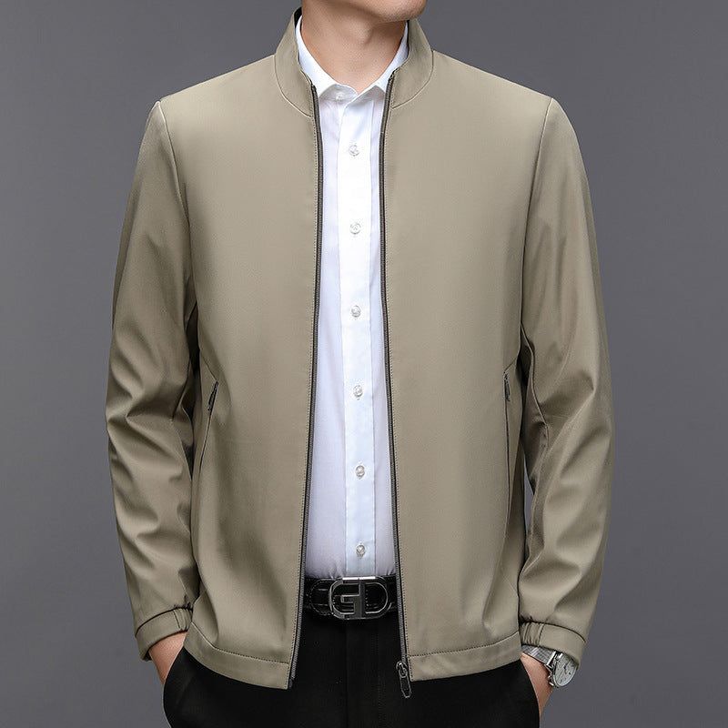 Stand Collar Middle-aged Men Casual Jacket