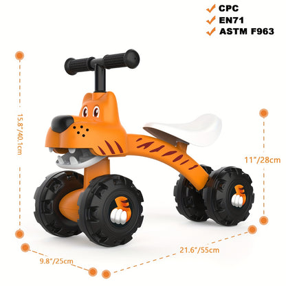 Baby Balance Bike for 1-2 Year Old Boys & Girls - 12-24 Month Toddler Bike, No Pedal Riding Toy with 4 Wheels