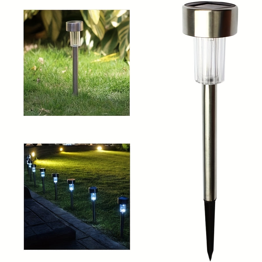 1 pack/ 8 pack/10 pack/12 pack Solar Powered Stainless Steel LED Landscape Lights, Outdoor Pathway Lights for Garden, Patio, Lawn - 1 Pack/8 Pack/10 Pack/12 Pack