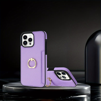 Shockproof PU Leather Wallet Case with Kickstand and Card Slots for iPhone 11-15 Pro Max - Magnetic Clasp and Protective Design - Hiccupzz