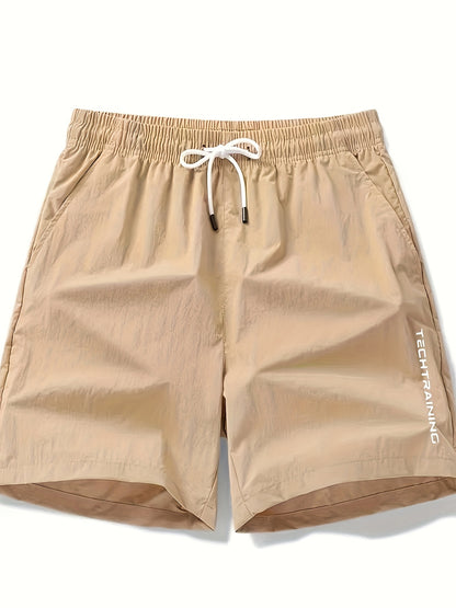 Men's Casual Loose Fit Active Shorts, Chic Letter Print Sports Shorts For Summer - Hiccupzz
