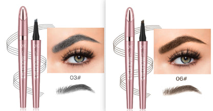 Waterproof And Smooth Not Smudge Four-fork Liquid Eyebrow Pencil