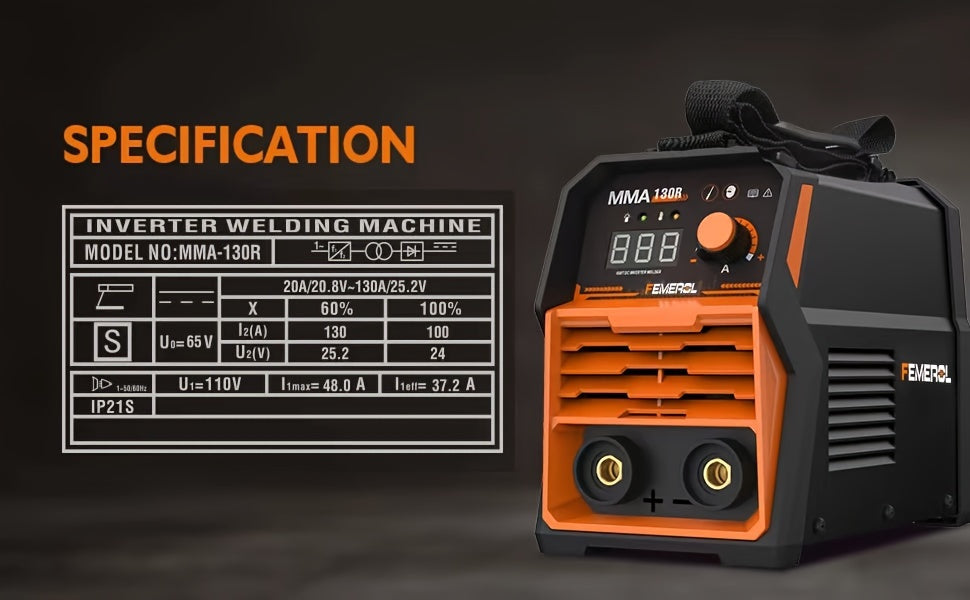 130A Stick Welder, Mini and Portable MMA Welder Hot Start 110V ARC Welding Machine Digital Display IGBT Inverter Welder