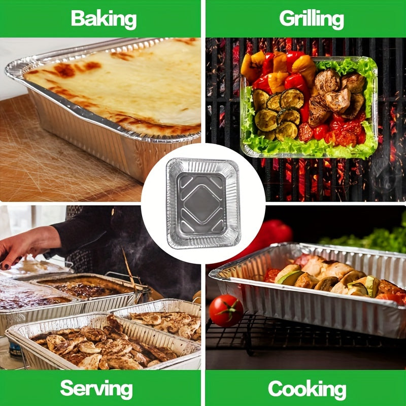 50-Packs, Heavy-Duty 21x13 Inch Aluminum Foil Baking Tray – Full-Size, Disposable Trays for Cooking, Heating, Storing, and Food Preparation