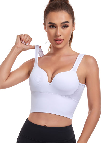 Women's Seamless U-Back Sports Bra, Non-Wired Anti-Sagging Gathered Fixed Pads, Yoga Running Fitness Sports Bra, Shockproof Athletic Wear - Hiccupzz