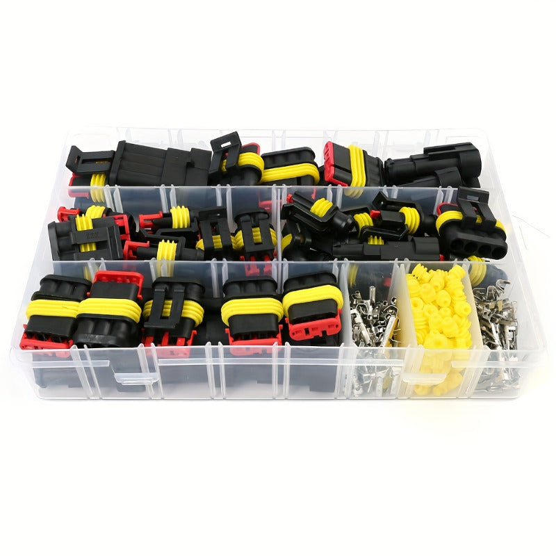 352 Pcs Waterproof Automotive Electrical Connector Kit - Durable 1/2/3/4 Pin Wire Plugs for Car Repairs