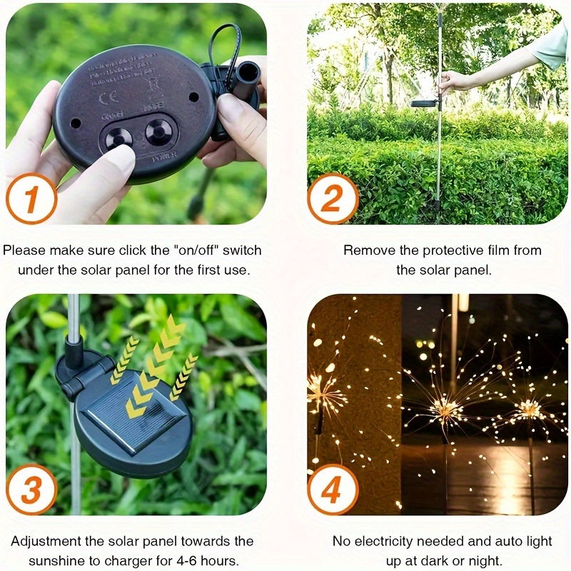 Solar LED Decorative Lights, 8 Lighting Modes for Path and Villa Festival Decoration