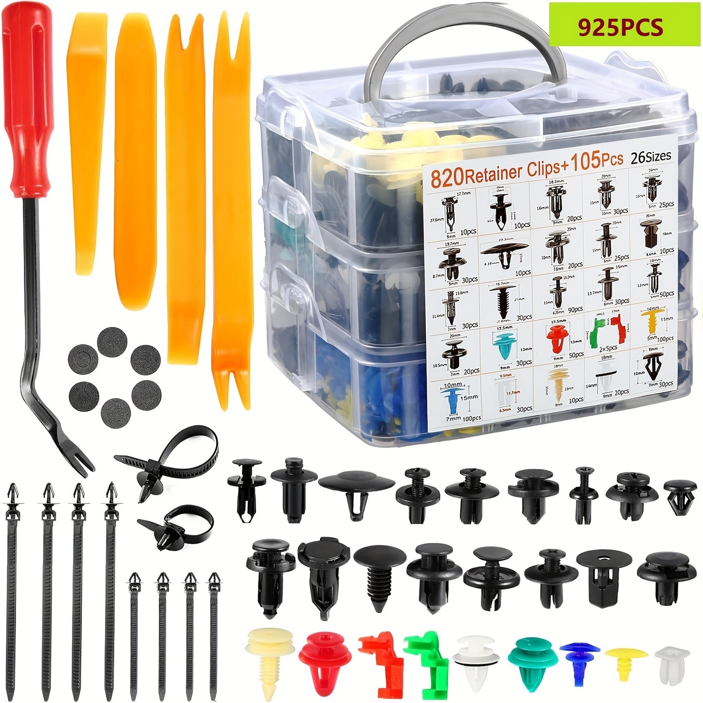 250 Pcs Bumper Retainer Clips - Car Plastic Rivets Fasteners Remover Push Retainer Kit