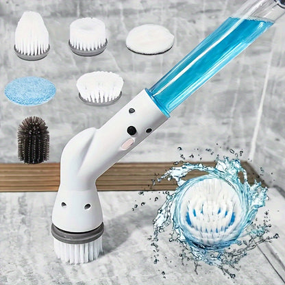 Cordless Electric Spin Scrubber with 2/5/6 Replaceable Brush Heads for Bathroom, Kitchen, and More - Hiccupzz