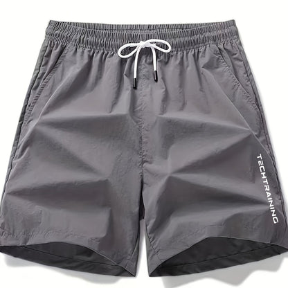 Men's Casual Loose Fit Active Shorts, Chic Letter Print Sports Shorts For Summer - Hiccupzz