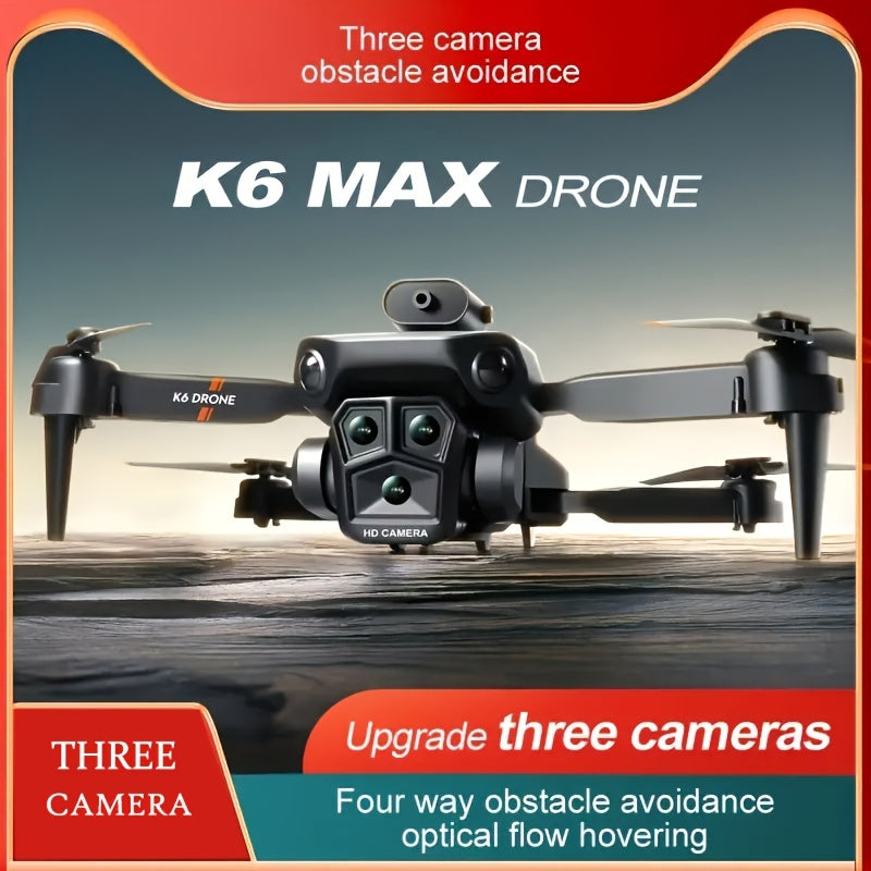 K6 Max Foldable 5-Camera Drone: Beginner-Friendly, Customizable Routes, Obstacle Avoidance