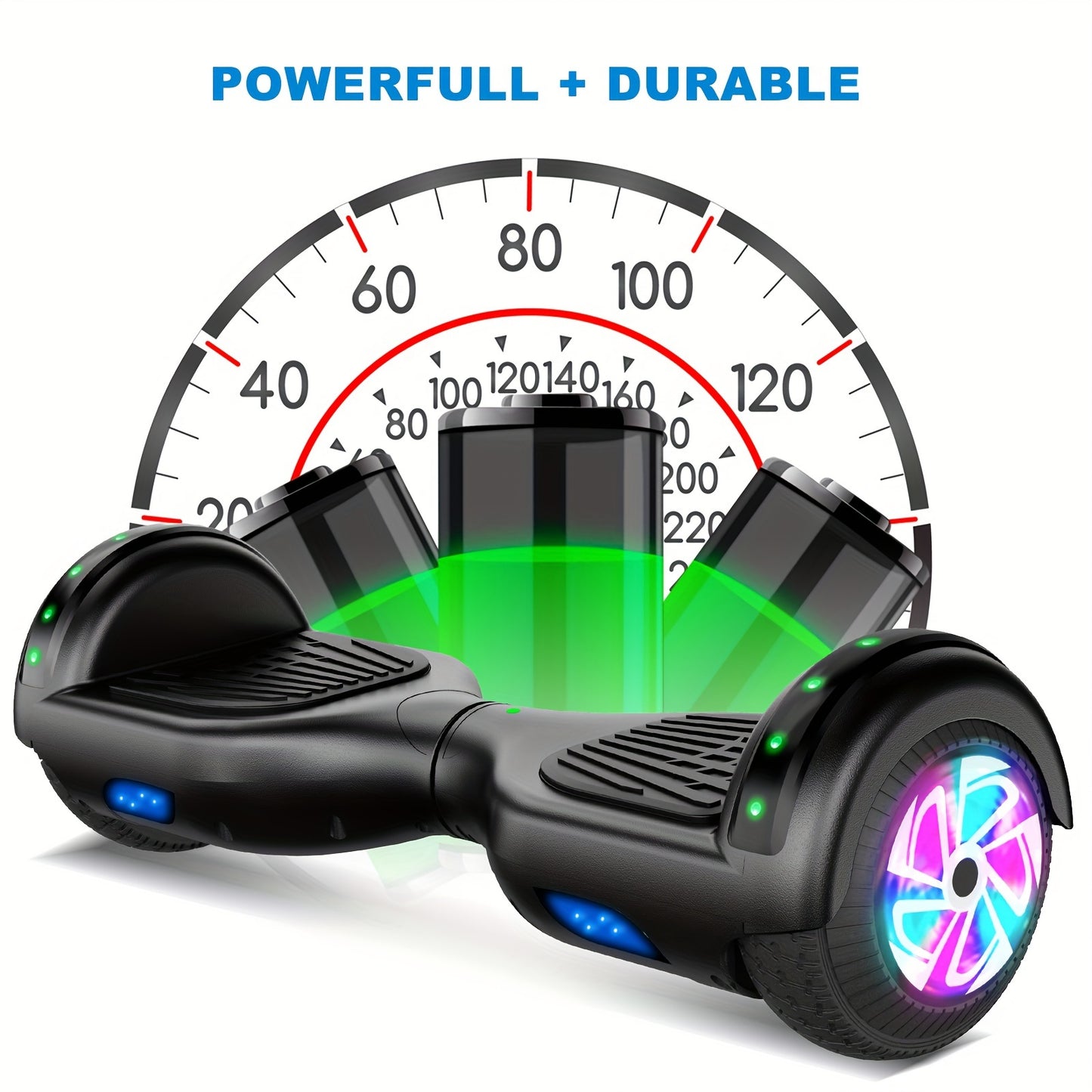 SISIGAD Wireless Hoverboard, 6.5" Listed Two Wheel Self Balancing Electric Scooter with LED Lights, Black - Hiccupzz