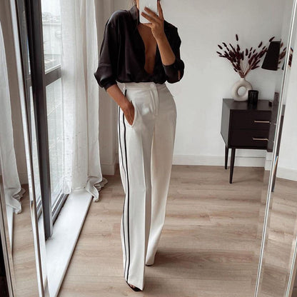 Fashionable Straight-Leg Pants - Hiccupzz