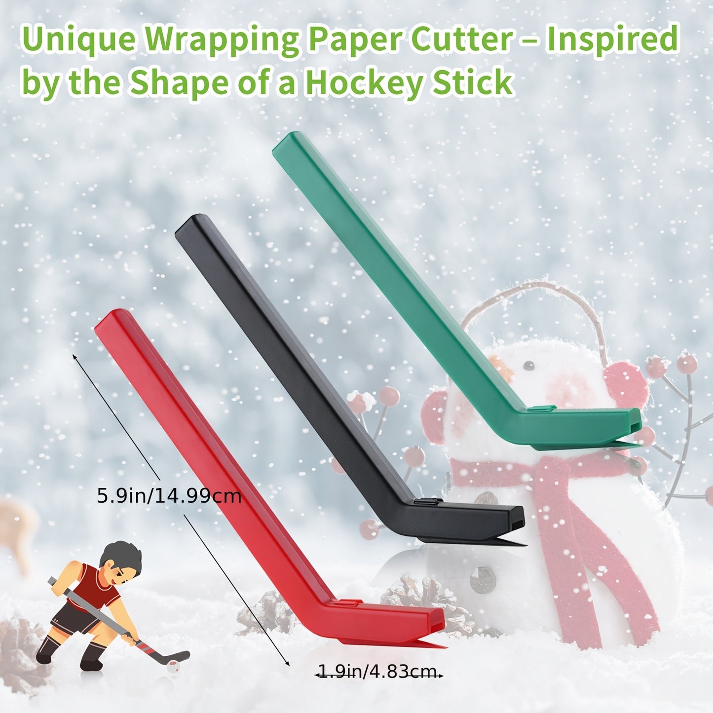 6-Pieces Easy-Glide Wrapping Paper Cutter Set – Safe, Battery-Free, and Perfect for Home, Office, or Classroom Use (6 Colors)