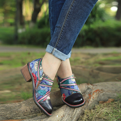 Graffiti Comfortable Thick Heeled Shoes - Hiccupzz