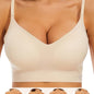 Women's Wireless Sports Bra With Flat Convertible Straps, Seamless Invisible Edge, And Ultra Low-Back Design, Adjustable Fit - Hiccupzz