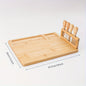 1 Set Bamboo Cheese Board Set, Cheese Tray, Charcuterie Board and Serving Meat Platter with 4 Stainless Steel Cheese Knives