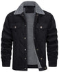 Corduroy Lapel Long Sleeve Plush Jacket Coat - Hiccupzz