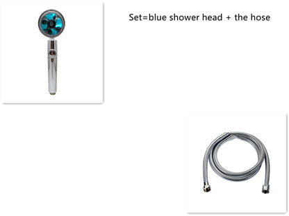 Shower Head Water flow 360 Degrees Rotating With Small Fan ABS Rain High Pressure Spray Nozzle Bathroom Accessories - Hiccupzz